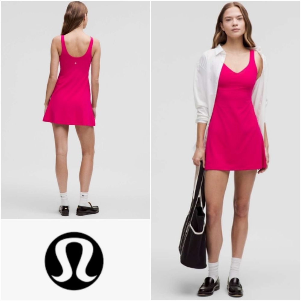 lululemon athletica Bright Pink V-Neck Tennis Dress